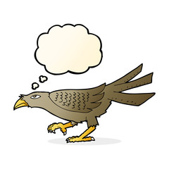 cartoon bird with thought bubble