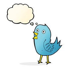 cartoon bluebird with thought bubble