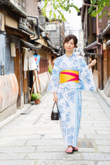 portrait of japanese woman wearing kimono