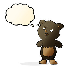 cartoon black bear with thought bubble