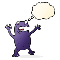 cartoon poisonous frog with thought bubble