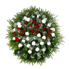 green funeral wreath