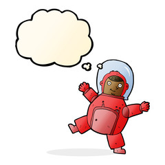 cartoon astronaut with thought bubble