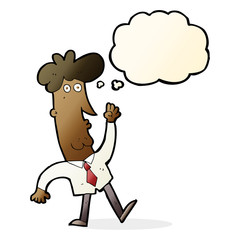 cartoon office man with thought bubble