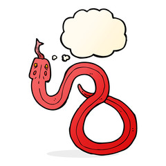 cartoon snake with thought bubble