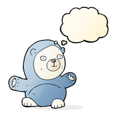 cute cartoon polar bear with thought bubble