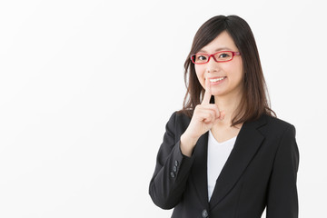 asian businesswoman isolated on white background