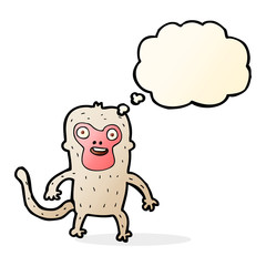 cartoon monkey with thought bubble