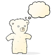 cute cartoon polar bear with thought bubble