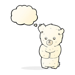 cute cartoon polar bear with thought bubble