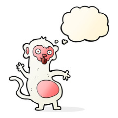 funny cartoon monkey with thought bubble