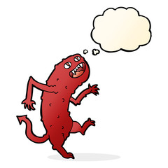 cartoon monster with thought bubble