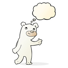 cute cartoon polar bear with thought bubble