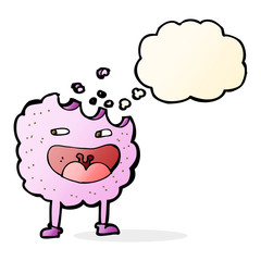 cookie cartoon character with thought bubble