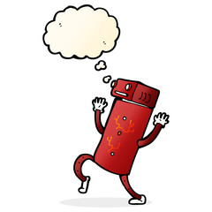 cartoon robot with thought bubble