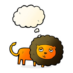 cartoon lion with thought bubble