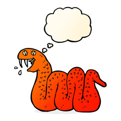 cartoon snake with thought bubble