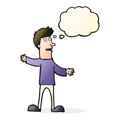 Fototapeta premium cartoon surprised man with thought bubble