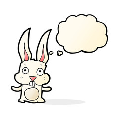 cartoon rabbit with thought bubble