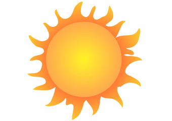 Vector illustration. Sun on white background.
