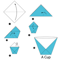 step by step instructions how to make origami A Cup.