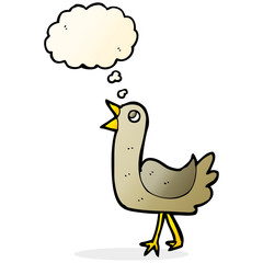 cartoon bird with thought bubble