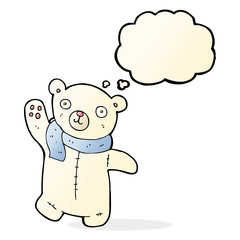 cute cartoon polar teddy bear with thought bubble