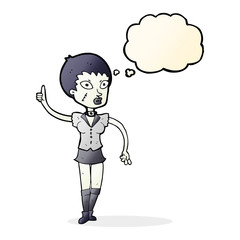 cartoon halloween girl with thought bubble
