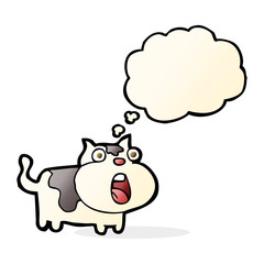 cartoon shocked cat with thought bubble