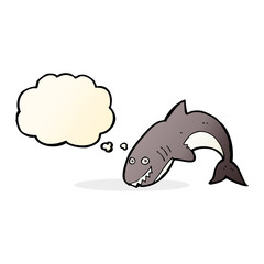 cartoon shark with thought bubble