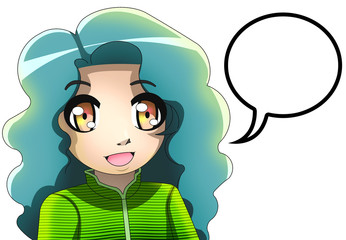 Anime Girl Talk Bubble