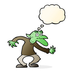 cartoon goblin with thought bubble