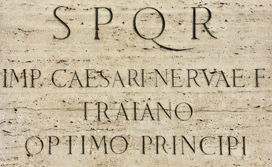 Latin inscription of Roman Emperor Trajan
