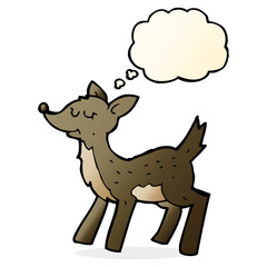 cute cartoon deer with thought bubble