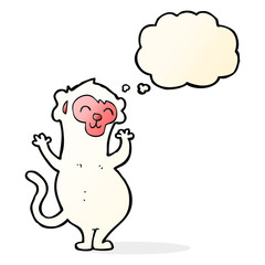 cartoon monkey with thought bubble