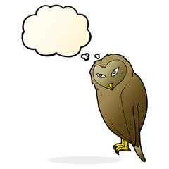 cartoon owl with thought bubble