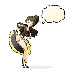 cartoon flamenco dancer with thought bubble