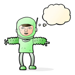 cartoon astronaut with thought bubble