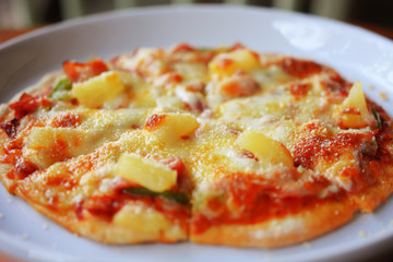 Homemade hawaiian pizza