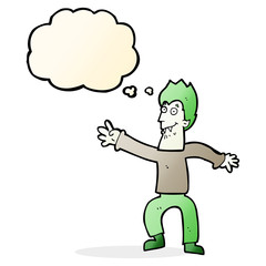 cartoon vampire with thought bubble