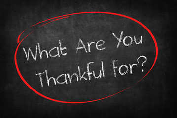 what are you thankful for? words on Blackboard