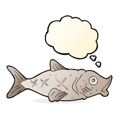 cartoon fish with thought bubble