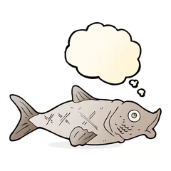 Fotobehang cartoon fish with thought bubble © lineartestpilot