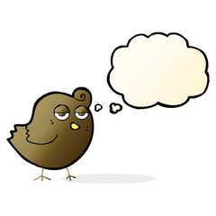 cartoon bird with thought bubble
