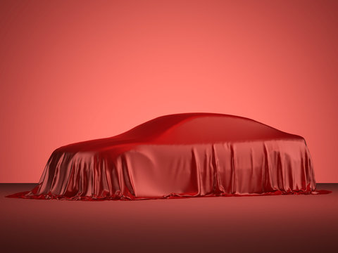 Racing Car Covered With Red Cloth