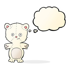 cartoon polar bear cub with thought bubble