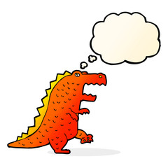 cartoon dinosaur with thought bubble
