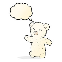 cartoon polar bear with thought bubble