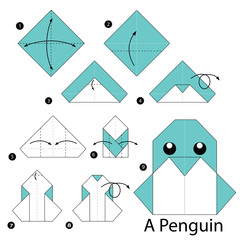 step by step instructions how to make origami A Penguin.