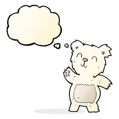 cartoon polar bear with thought bubble